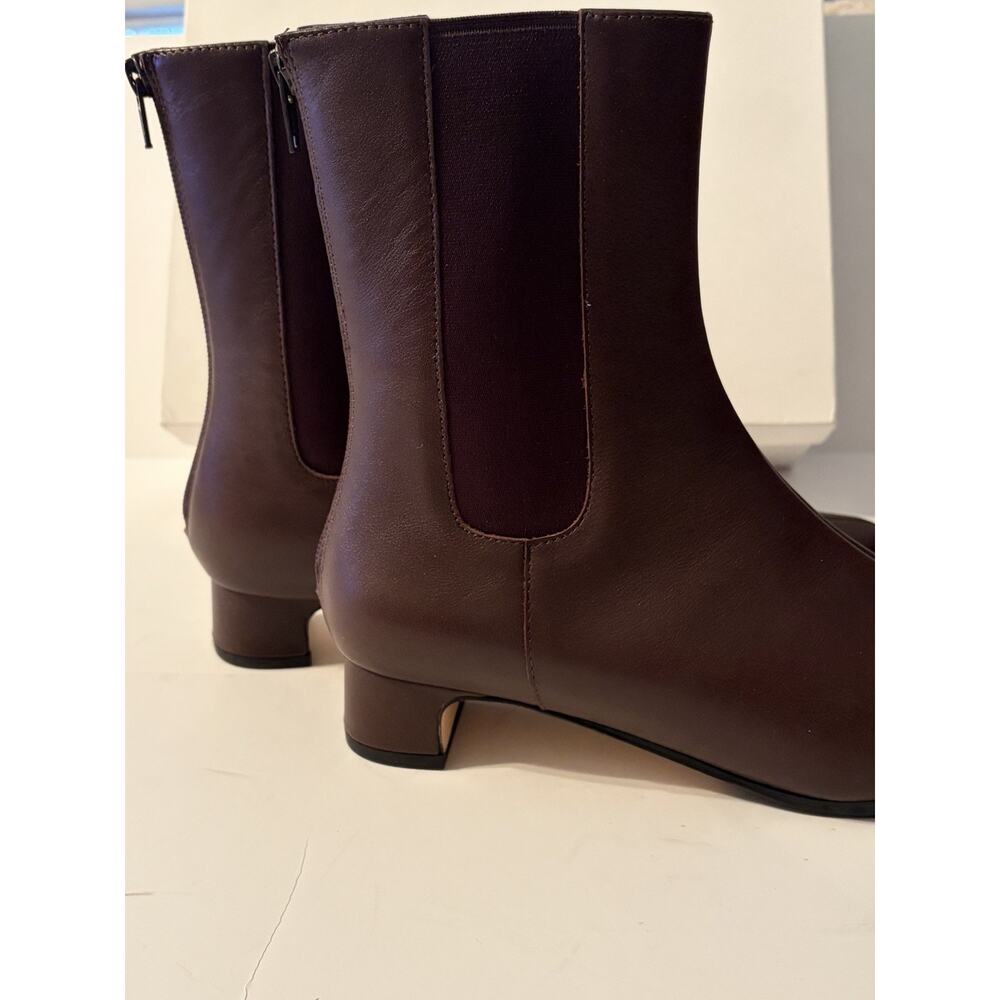 NEW Quince Women Italian Leather Kitten Heel Ankle Boot •6.5 Espresso Brown $164 - Picture 7 of 11